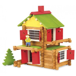 Dřevěná stavebnice pro děti JEUJURA Mon Chalet en bois (8003), 135 dílků