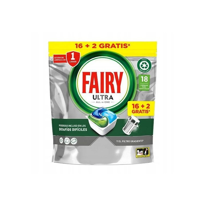 Kapsle do myčky FAIRY Ultra All In One 16+2 Gratis, 18 kapslí