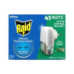 Elektrický difuzér proti komárům RAID , eukalyptová a mátová vůně, 1 x 32 ml