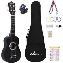 21" Sopránové ukulele ADM AU01L-MBK, černá