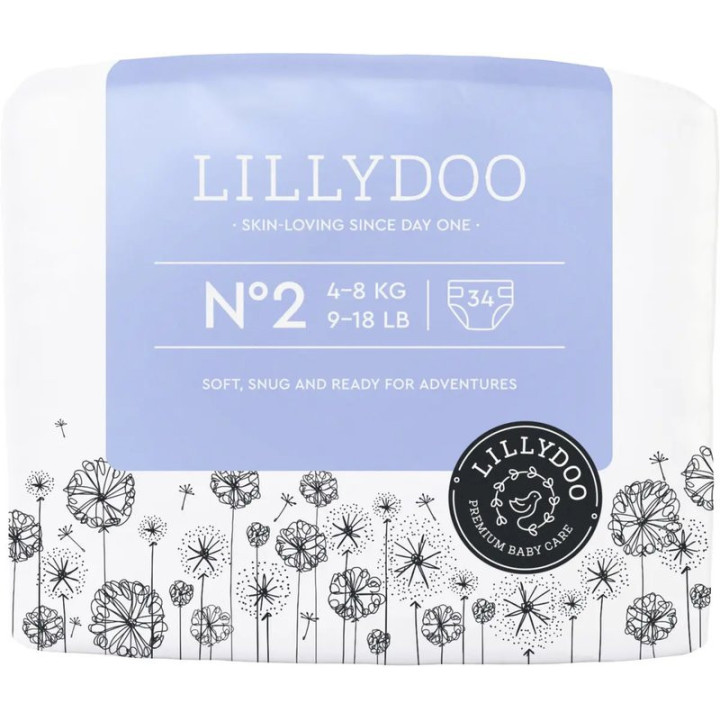 Dětské pleny LILLYDOO vel. 2, 4-8 kg, 34 ks