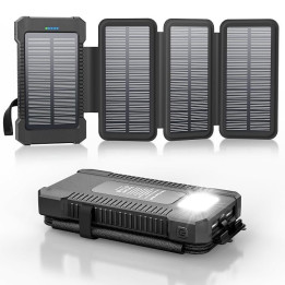 Solární powerbanka M30000S, 26 800 mAh, černá