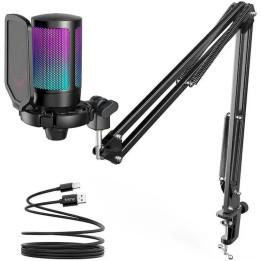 RGB kondenzátorový mikrofon FIFINE Ampligame A6T, černá