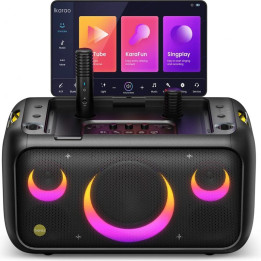 LED Smart karaoke systém IKARAO Break X1 (X1-11FE), 2 mikrofony, černá