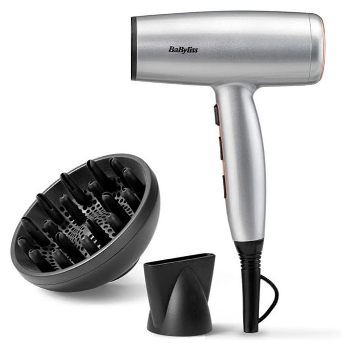 Fén na vlasy BABYLISS Cosmos D580DE, 2100 W, stříbrná