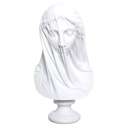 Dekorativní soška abstraktní busta v závoji (SZ220103-White), 33,5 cm, bílá
