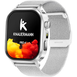 SMART hodinky KNAUERMANN KnPRO 4 ECG, stříbrná