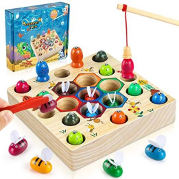 Montessori dřevěná magnetická hra 2 v 1 Fishing Toys A-01 (2411), 3+
