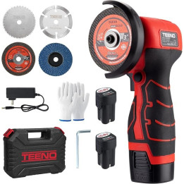 AKU mini úhlová bruska TEENO T-3608, 16,8 V (včetně 2x AKU baterie a nabíječky)