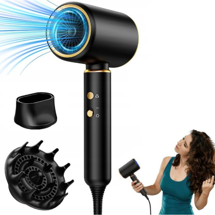 Fén na vlasy JANOLTY Hair Dryer STL-8878pro, 2400 W, černá