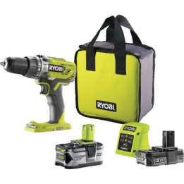 AKU příklepová vrtačka RYOBI R18PD3-242S, 18 V (včetně 2x AKU baterie a nabíječky)