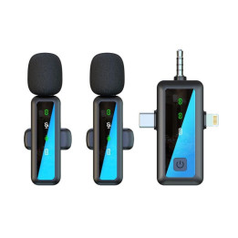 Bezdrátový mikrofon H65 Wireless Lavalier Microphone, 2 ks, černá