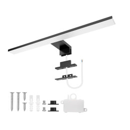 LED osvětlení nad zrcadlo AOUROW LISA-400B, 10 W, 820 lm, 4000 K, 40 cm, černá