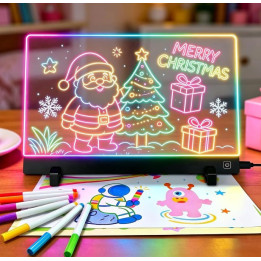 LED kreslící světelná podložka , 30 x 20 cm, černá
