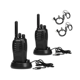 Vysílačka se svítilnou POFUNG PT88E, 16 kanálů, 1 500 mAh, 3,7 V, 2 ks, černá