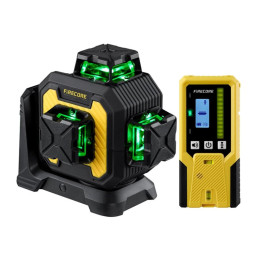 Laserový samonivelační přístroj FIRECORE F93 s přijímačem , 3 x 360°, 4400 mAh, žlutá