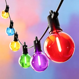LED světelný řetěz KAWAYA G40-1W-E12, 7,6 m, 6 W, 12 ks, multicolor