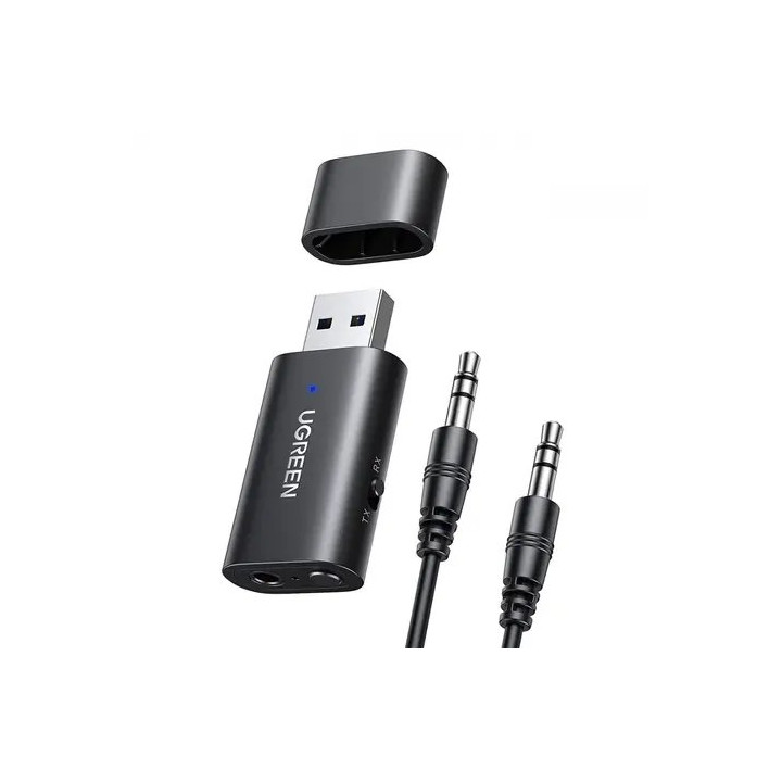 Bluetooth adaptér UGREEN CM523, USB-A na 3,5 mm Jack, černá
