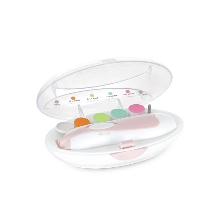 Elektrický pilník na dětské nehty HAAKAA Electric Nail Care Set, růžová