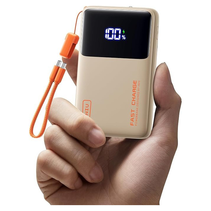 Powerbanka INIU P512, 10 000 mAh, 45 W, béžová