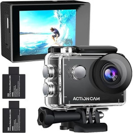 Outdoorová kamera Action Cam 1080P, 2 x baterie, černá