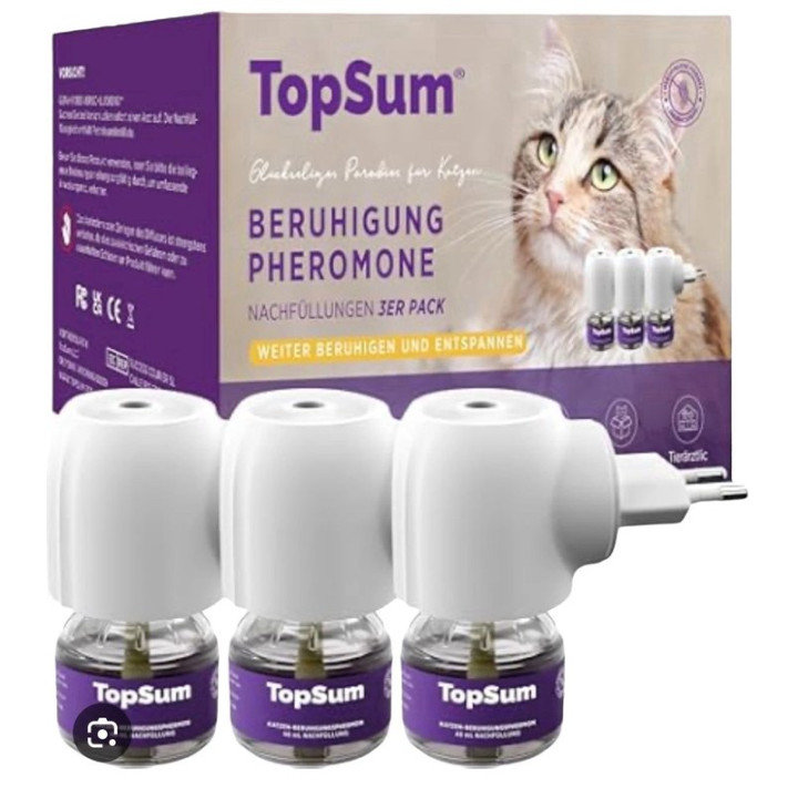 Elektrický feromonový difuzér pro kočky TOPSUM Beruhigung Pheromone, 3 ks