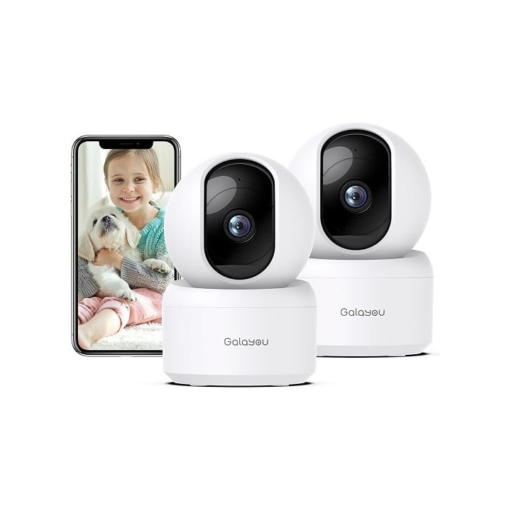 Wi-Fi IP kamera GALAYOU G2, 2K, bílá, 2 ks