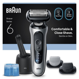 Pánský holicí strojek BRAUN Series 6 62-S7650cc, stříbrná
