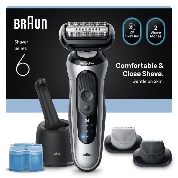Pánský holicí strojek BRAUN Series 6 62-S7650cc, stříbrná