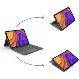 Ochranný kryt s klávesnicí LOGITECH FolioTouch YU0043, QWERTZ (rozložení němčina), šedá