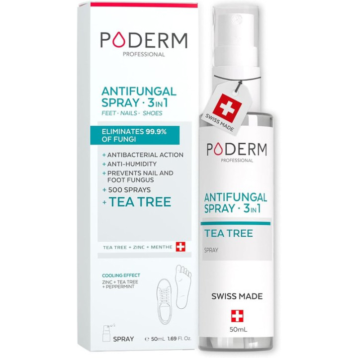 Sprej na nohy PODERM PROFESSIONAL Antifugal spray 3 v 1, 50 ml