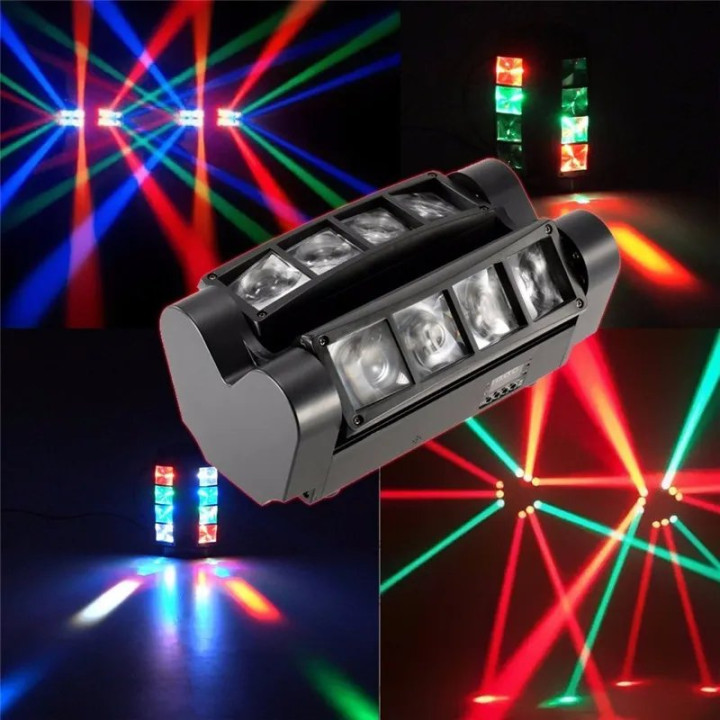 RGB LED efektové světlo Mini Spider Light, 40 W, černá