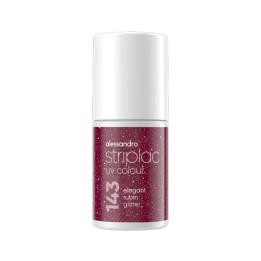 UV lak na nehty ALESSANDRO Striplac, odstín Elegant Rubin Glitter 143, 6,5 ml