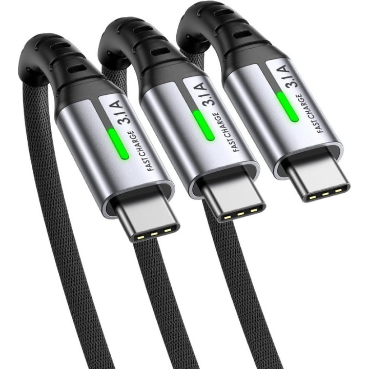 Nabíjecí kabel INIU DI-D5C, USB-C, 3,1 A, 3 ks, černá