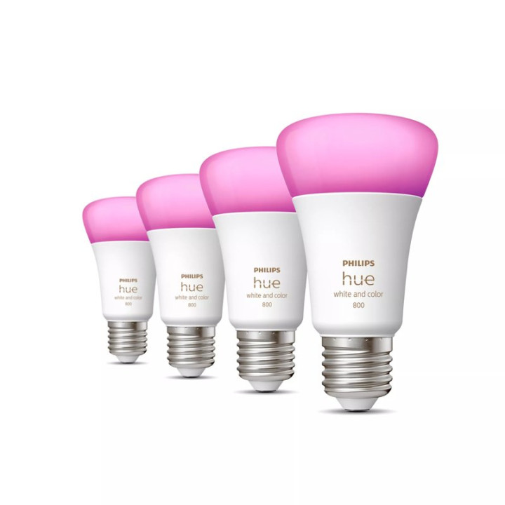 SMART žárovky PHILIPS 9290024896A, A60, E27, 806 lm, 9 W, 4 ks