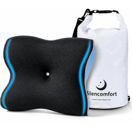 Cestovní polštář z paměťové pěny SILENCOMFORT ZT-LX, 33 x 27 cm, šedá