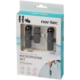 Bezdrátové klopové mikrofony NOR-TEC , 2 ks, černá