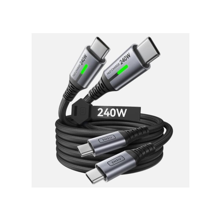 Nabíjecí kabel INIU USB-C D7CC, 240 W, 2m, 2 ks, černá