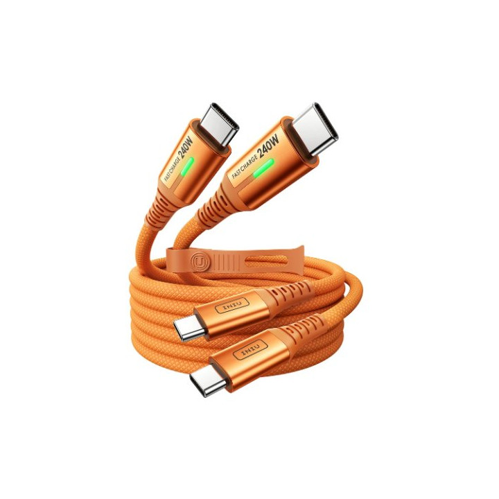 Nabíjecí kabel INIU Cougar D7CC, 240 W, 2 m, 2 ks, oranžová