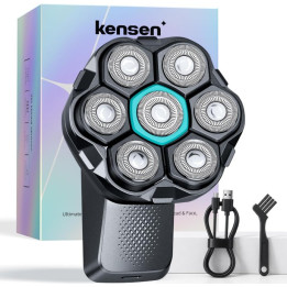 Elektrický holicí strojek na hlavu KENSEN 7D FK-8780, 1400 mAh, 5 W, černá
