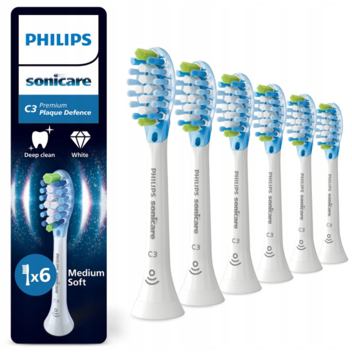 Náhradní hlavice PHILIPS Sonicare C3 Premium Plaque Defence HX9046/87, 6ks