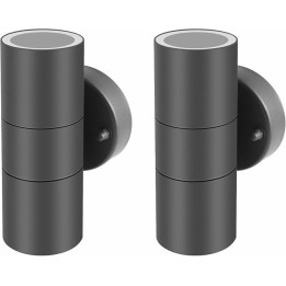 Nástěnné venkovní svítidlo KERRY Wall Light, IP 44, 35 W, 9 x 8,5 x 16 cm, 2 ks, šedá