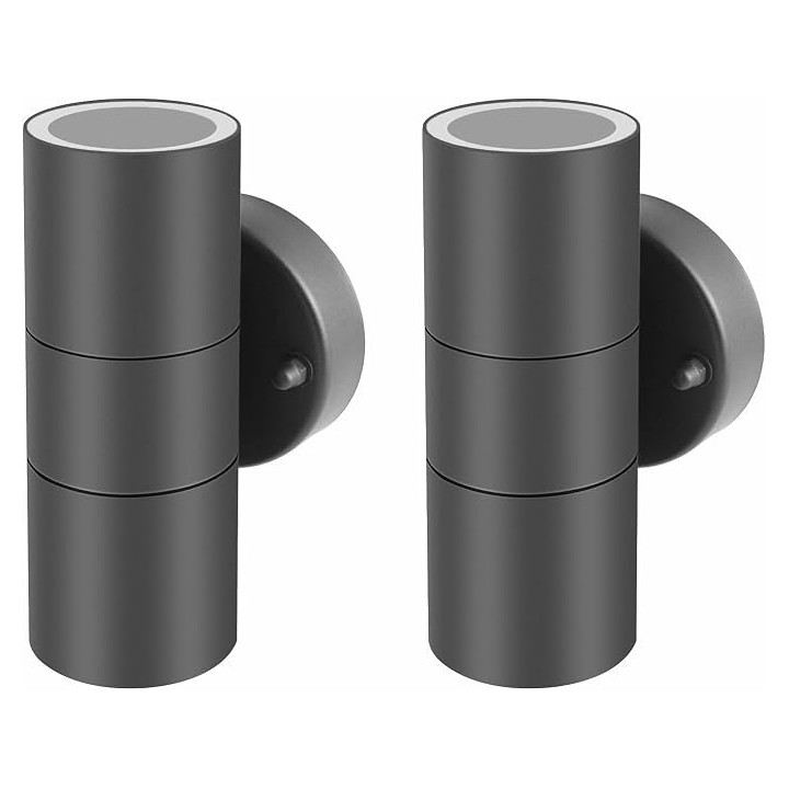 Nástěnné venkovní svítidlo KERRY Wall Light, IP 44, 35 W, 9 x 8,5 x 16 cm, 2 ks, šedá