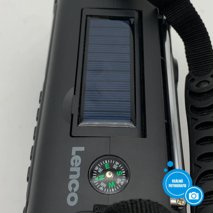 Nouzové rádio LENCO PDR-055BK, DAB+/FM, 10 000 mAh, černá