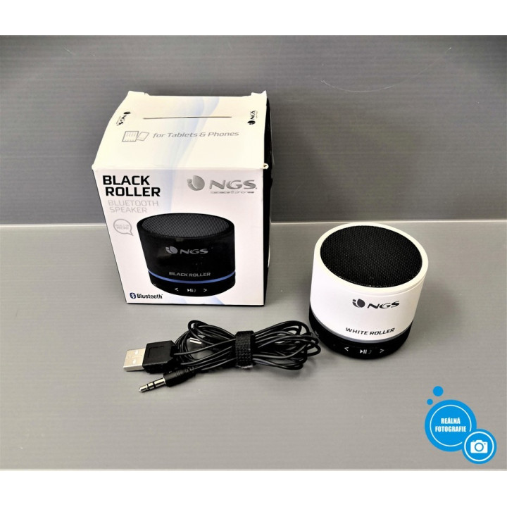 Přenosný Bluetooth mini reproduktor NGS White Roller - bílá