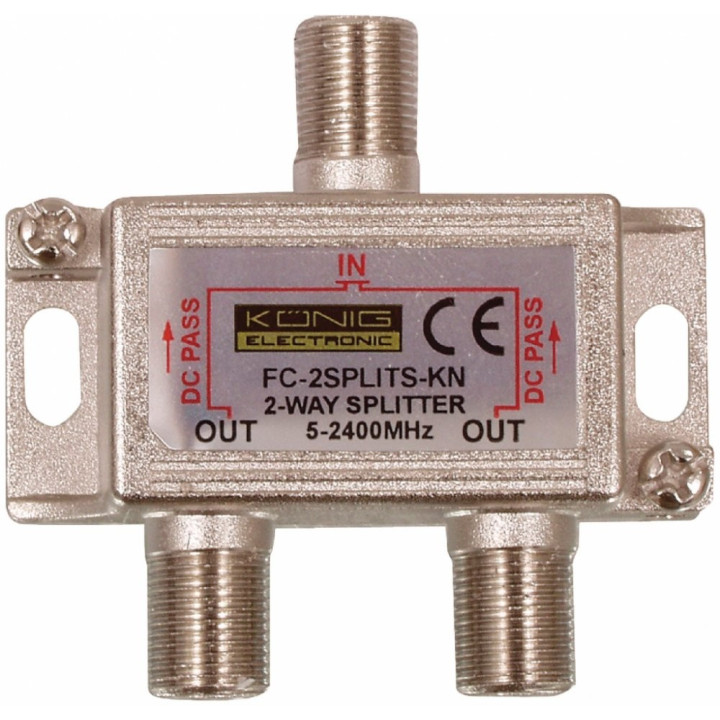 Pasivní anténní rozbočovač König - FC-2SPLT-ST-KN, 5-2400 MHz 6.5 dB - 2x výstup