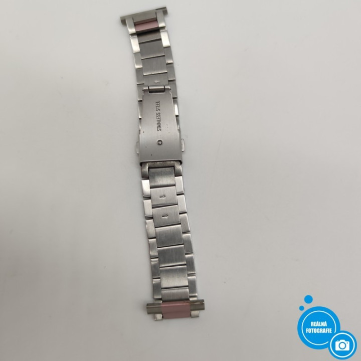 Náhradní ocelový řemínek Wearlizer pro hodinky Fitbit, růžová