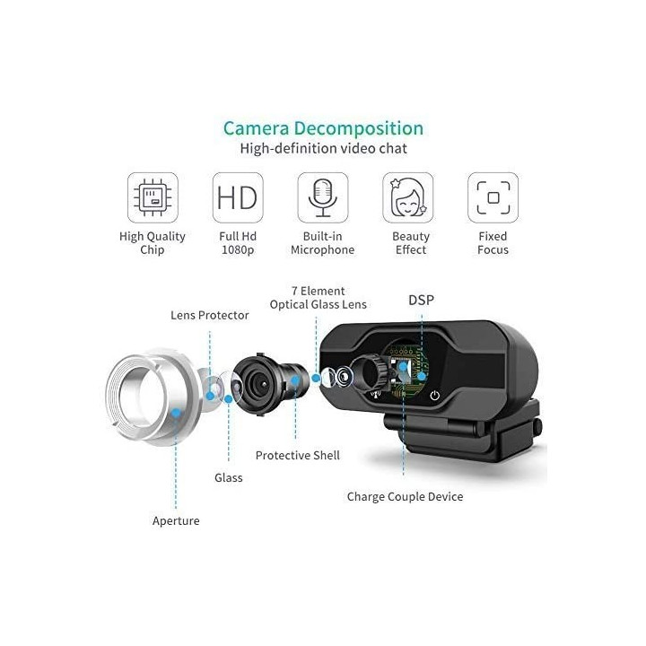 Webkamera TedGem CE0248 - 01 Full HD, černá