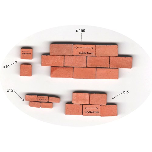 Cihly pro modelářství Alea Mosaik - 4 x různý rozměr (16x8x4 mm 12x8x4 mm 8x8x4 mm 4x8x4)