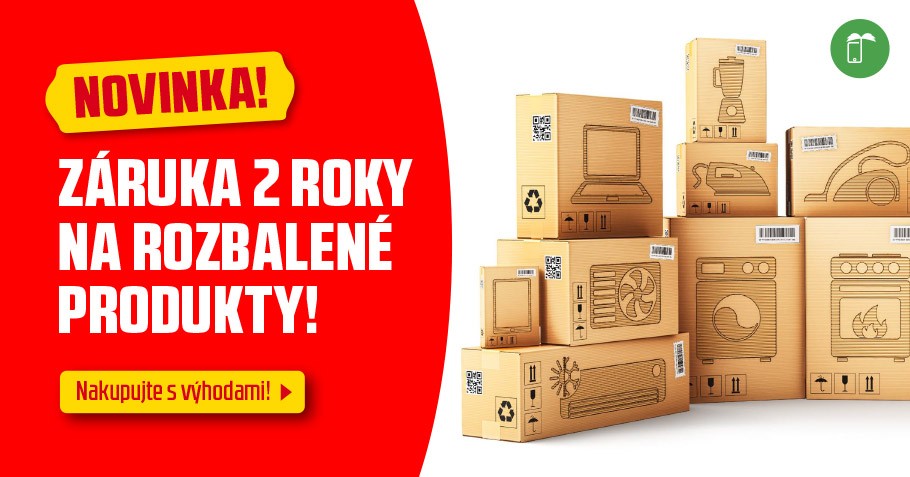 Novinka: záruka 2 roky na rozbalené produkty
